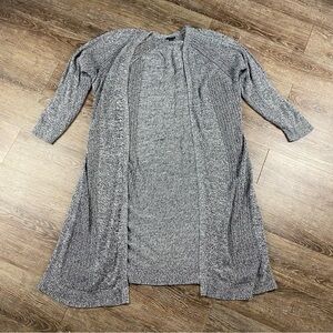 Torrid Sweater Women 3 Black White Blend Open Front Cardigan Knit Long Duster